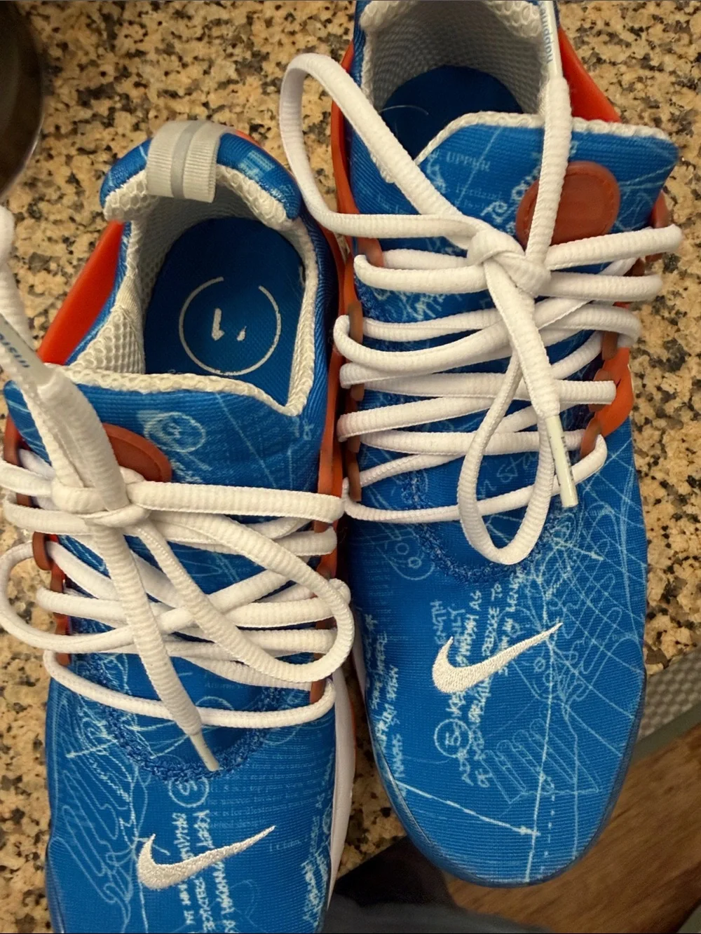 Nike Kids Blue and Orange Athletic Sneakers with White Laces